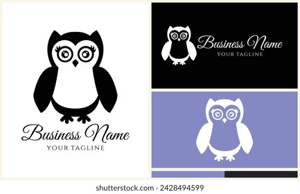 silhouette vector owl logo template