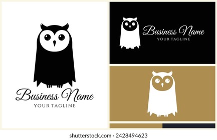 silhouette vector owl logo template
