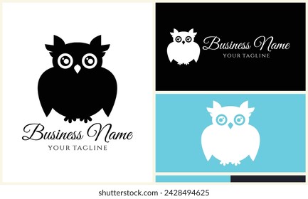 silhouette vector owl logo template