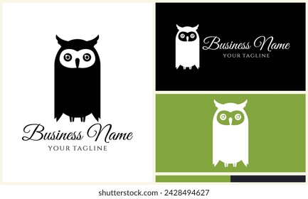 silhouette vector owl logo template