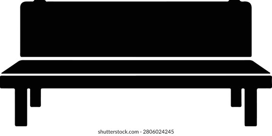 Silhouette vector park bench for outdoor seating area flat design