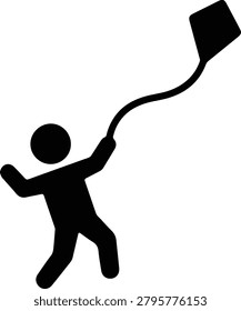 Silhouette vector of person using selfie stick design
