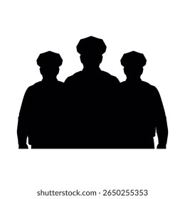 silhouette vector of a police officer on duty and catching robbers
