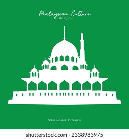 Silhouette vector of Putra Mosque in Putrajaya, Malaysia