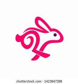 Silhouette vector Rabbits are running