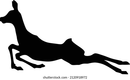 Vector de silueta de ciervo en ejecución