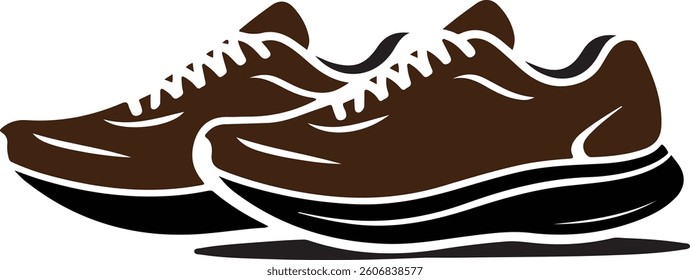 Silhouette vector of running shoes, Men's shoe silhouette, Comfortable shoe design, shoe icon silhouette vector, running sneakers vector