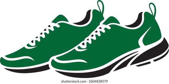 Silhouette vector of running shoes, Men's shoe silhouette, Comfortable shoe design, shoe icon silhouette vector, running sneakers vector