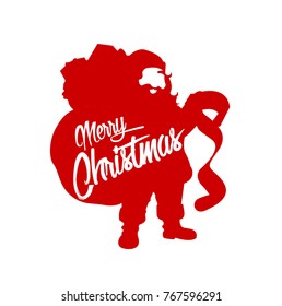 Silhouette vector santa clause, merry christmas