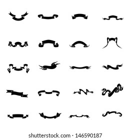 Silhouette-Vektorillustration-Set aus 20 antiken Bandkollektionen