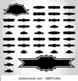Silhouette Vector set of 41 frames and vintage style
