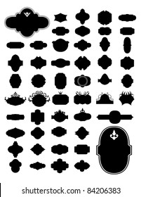 Silhouette Vector set of 50 frames and vintage style. 03