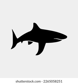 silhouette vector of a shark