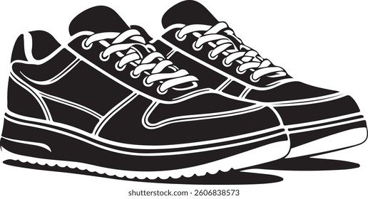 Silhouette vector of a Shoe, Shoe Illustrations, Shoe icons for designs, shoe black silhouette illustration