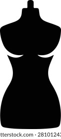 Silhouette vector of a simple female torso mannequin shop display design