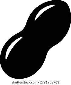 Silhouette vector simple peanut shell icon for healthy snack brand design
