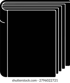 Silhouette vector of stacked hardback books for educational reading design
