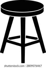 Silhouette vector stool for interior furnishing and kitchen furniture design