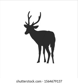 Silhouette vector template deer isolated white background

