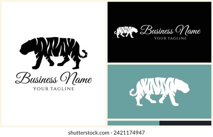 silhouette vector tiger logo template