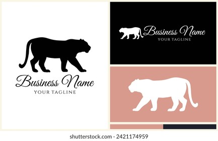 silhouette vector tiger logo template