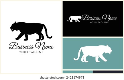 silhouette vector tiger logo template