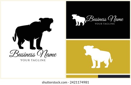 Silhouette-Vektortiger-Logo-Vorlage