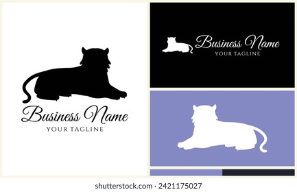 silhouette vector tiger logo template