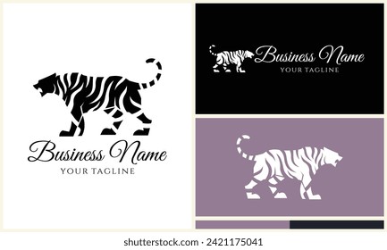 plantilla de logotipo de tigre vector de silueta