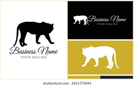 silhouette vector tiger logo template