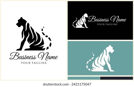 silhouette vector tiger logo template