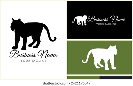 silhouette vector tiger logo template
