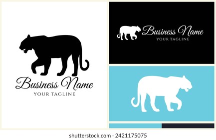 silhouette vector tiger logo template