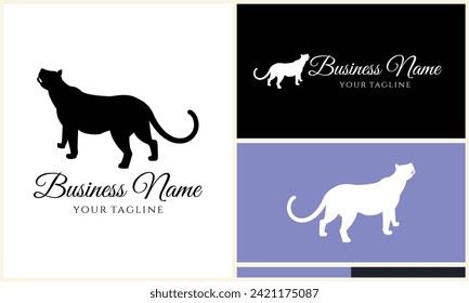 plantilla de logotipo de tigre vector de silueta