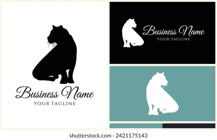 silhouette vector tiger logo template