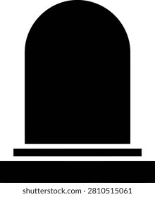 Silhouette vector of a tombstone grave marker icon graphic design