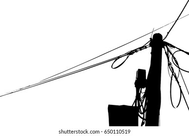 Silhouette Vector Trace Overhead Electrical Power Stock Vector (Royalty ...