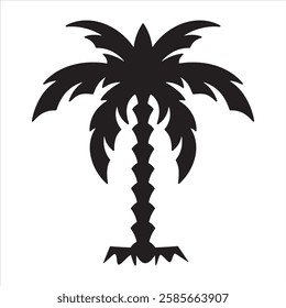 silhouette vector tree art on white background  