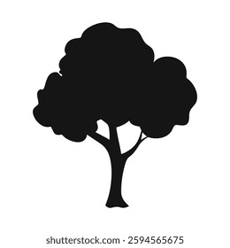 Silhouette vector tree isolated on white background	
