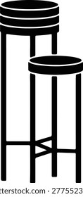 Silhouette vector of two modern bar stools for interior design