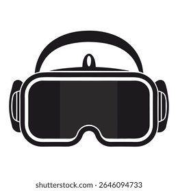 Vetor de silhueta do fone de ouvido VR em fundo branco.