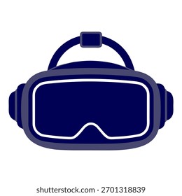Silhouette vector of VR headset on white background.