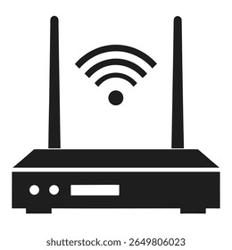 Silhouette vector of wi-fi router on white background.