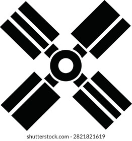 Silhouette vector windmill fan blade industrial cross shape abstract design