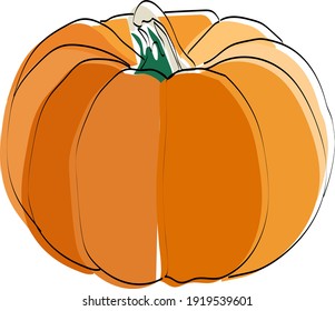 Silhouette of a vegetable. Pumpkin. Vector illustration.