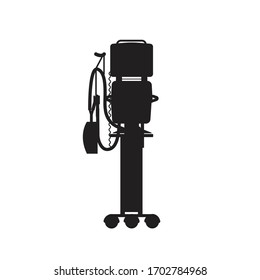 Silhouette Of A Ventilator Illustration On A White Background. Medical Equipment For Respiratory Recovery Web Icon