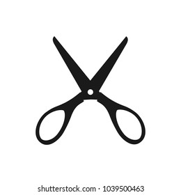 Silhouette of very open scissors