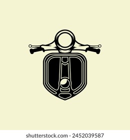 Silhouette vespa logo design vector