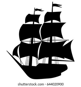 silhouette of vessel