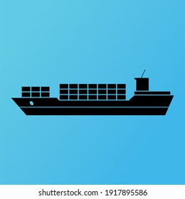 Silhouette of vessel. boat, sea cruise for vacation, travel speed yacht and marine sailboat vector icon